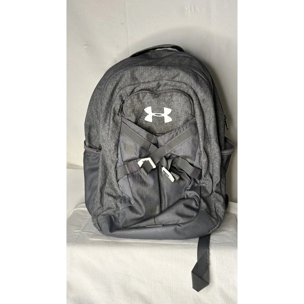 Under Armour Heather Grey Athletic Backpack Multi-Pocket School Gym Bag